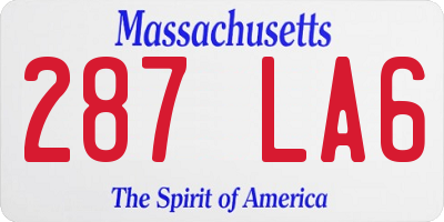 MA license plate 287LA6