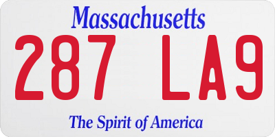 MA license plate 287LA9