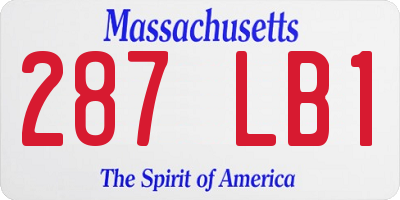 MA license plate 287LB1
