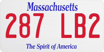 MA license plate 287LB2