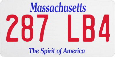 MA license plate 287LB4