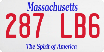 MA license plate 287LB6