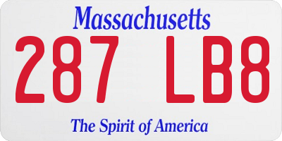 MA license plate 287LB8