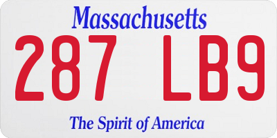 MA license plate 287LB9