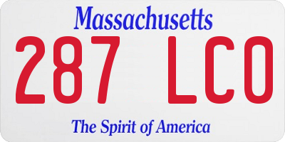 MA license plate 287LC0