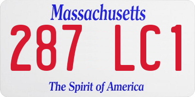 MA license plate 287LC1