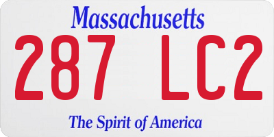 MA license plate 287LC2
