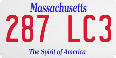 MA license plate 287LC3