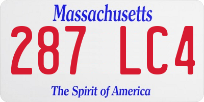 MA license plate 287LC4