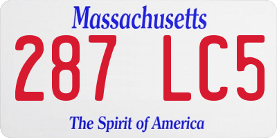 MA license plate 287LC5