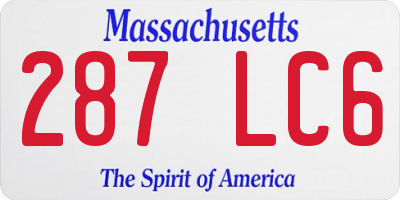 MA license plate 287LC6