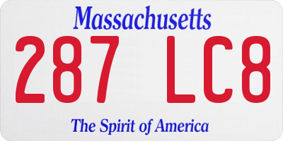 MA license plate 287LC8