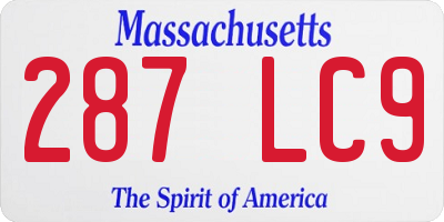 MA license plate 287LC9