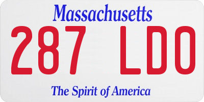 MA license plate 287LD0