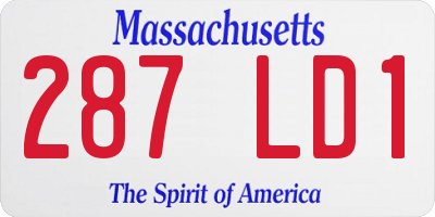 MA license plate 287LD1