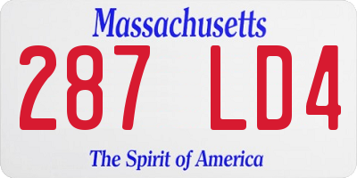 MA license plate 287LD4