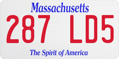 MA license plate 287LD5