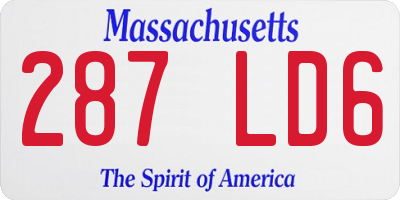 MA license plate 287LD6