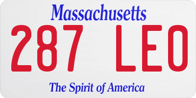 MA license plate 287LE0