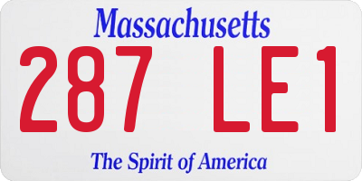MA license plate 287LE1