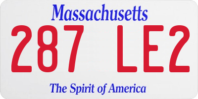 MA license plate 287LE2
