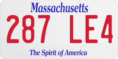 MA license plate 287LE4