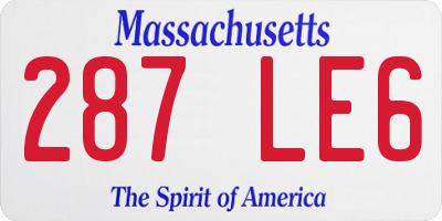 MA license plate 287LE6