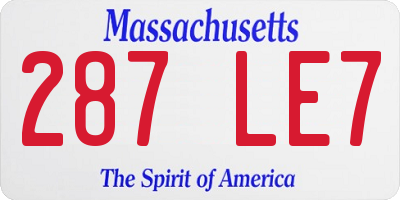 MA license plate 287LE7