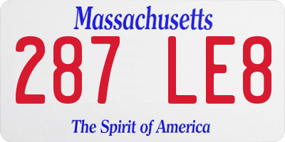 MA license plate 287LE8