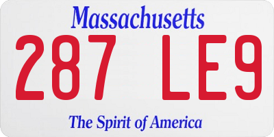 MA license plate 287LE9