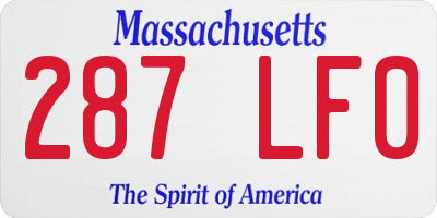 MA license plate 287LF0