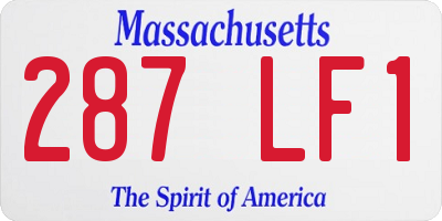 MA license plate 287LF1