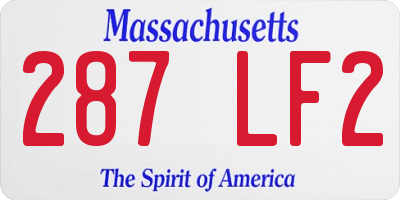 MA license plate 287LF2