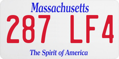 MA license plate 287LF4