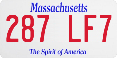MA license plate 287LF7