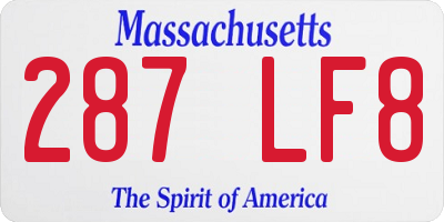 MA license plate 287LF8
