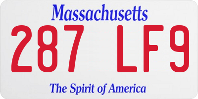 MA license plate 287LF9