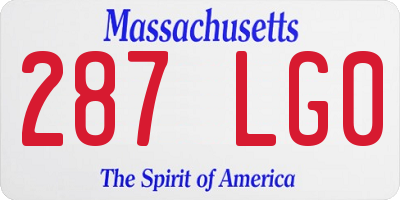 MA license plate 287LG0