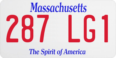 MA license plate 287LG1