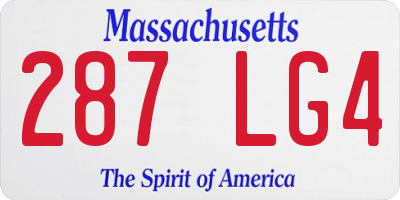 MA license plate 287LG4