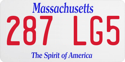 MA license plate 287LG5
