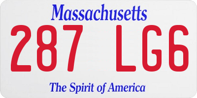 MA license plate 287LG6