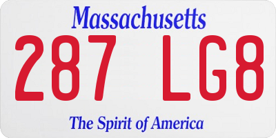 MA license plate 287LG8