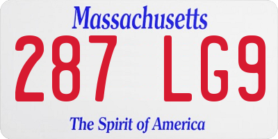 MA license plate 287LG9