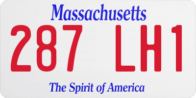 MA license plate 287LH1