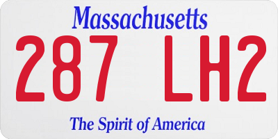 MA license plate 287LH2