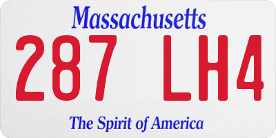 MA license plate 287LH4