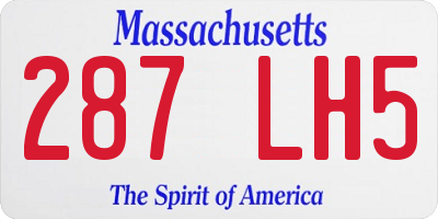 MA license plate 287LH5