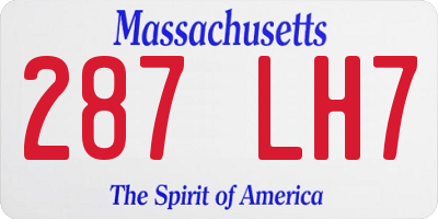 MA license plate 287LH7