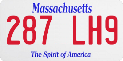 MA license plate 287LH9